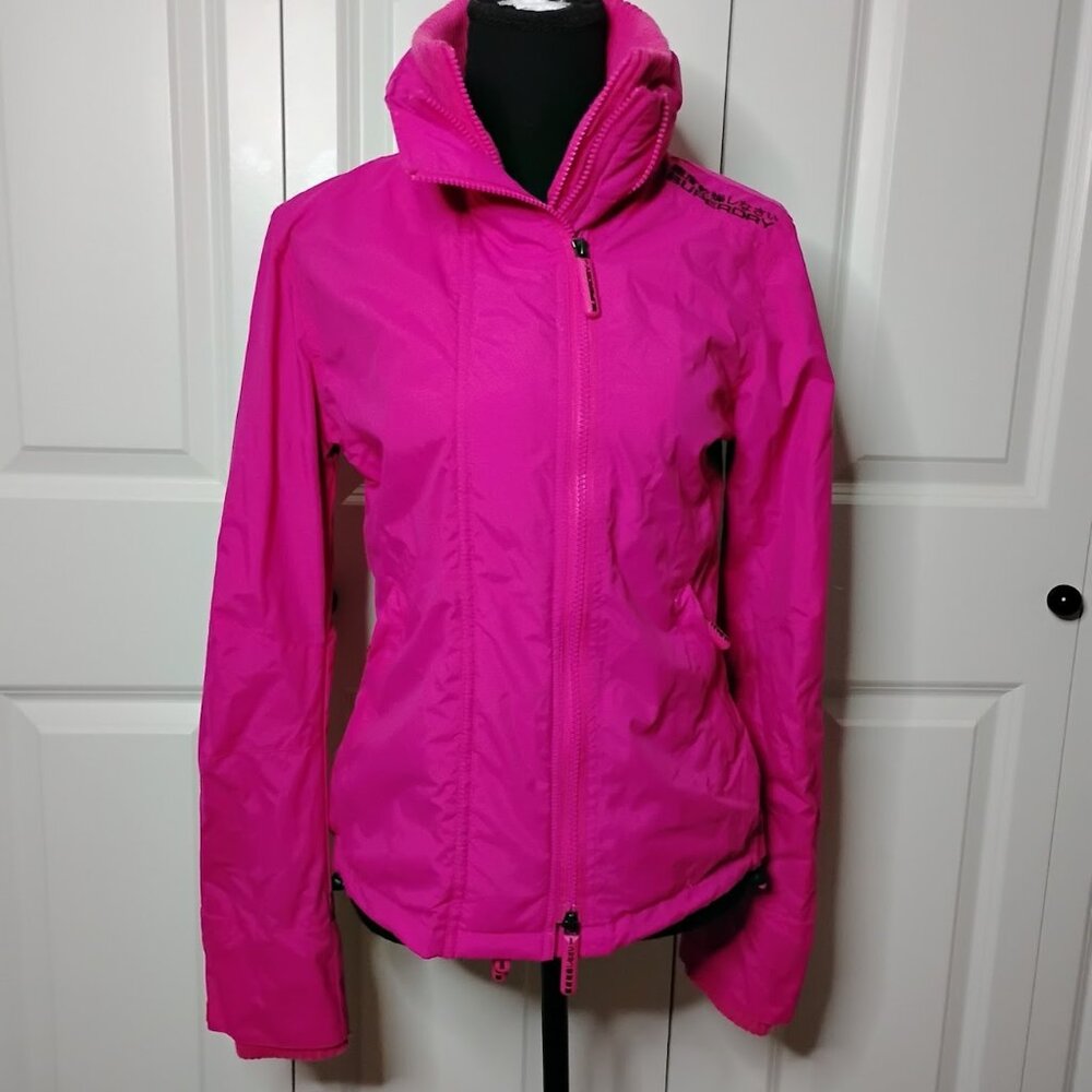 Superdry Women's Hot Pink Technical Windcheater Windbreaker Jacket Size S NWT